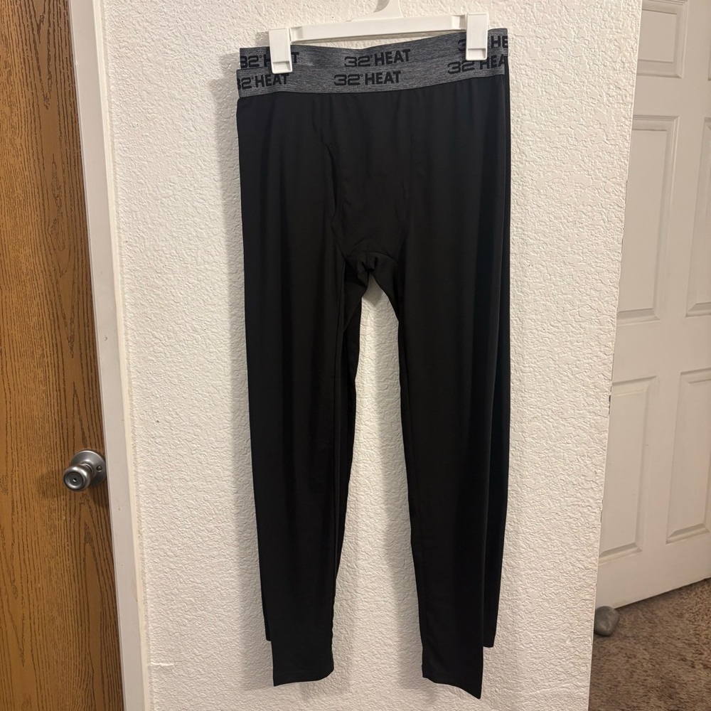 32 Degrees HEAT Men’s 2-Pack Thermal Base Layer Legging Pants Black Size M